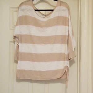 NY&C Striped sweater, tan/beige sz XL
